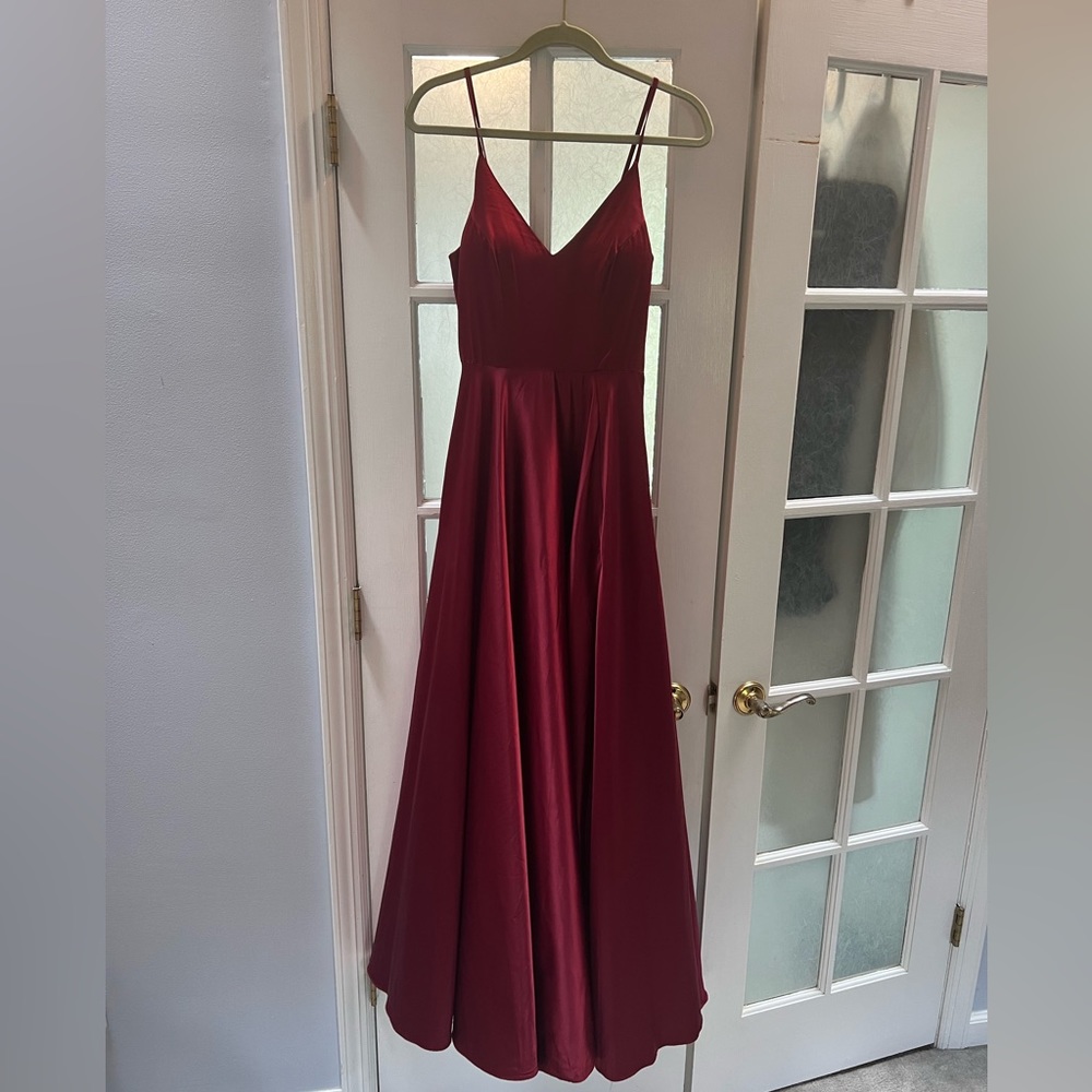Red satin PROM DRESS (size 4/6)